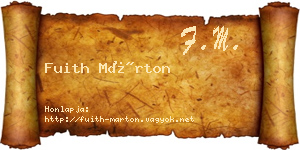 Fuith Márton névjegykártya