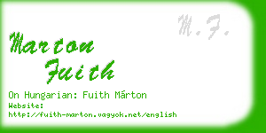 marton fuith business card