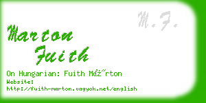 marton fuith business card